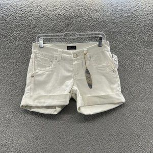 Bu Shorts Junior's 7 White Denim Cuff Shorts Junior's Size 7